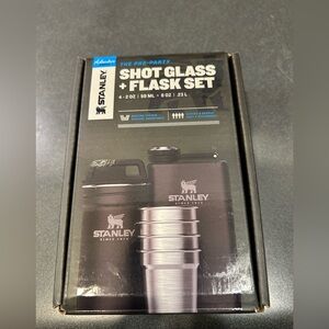 Stanley Shot Glass and Flask Set - Black and Silver
